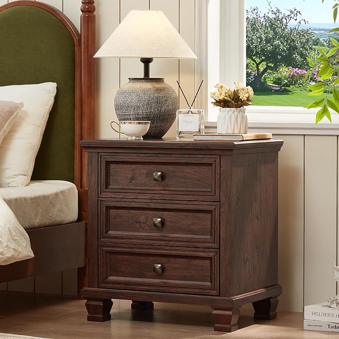 SAVOR LIFE Farmhouse Nightstand Set of 2, Rustic Couch End Table - Image 6