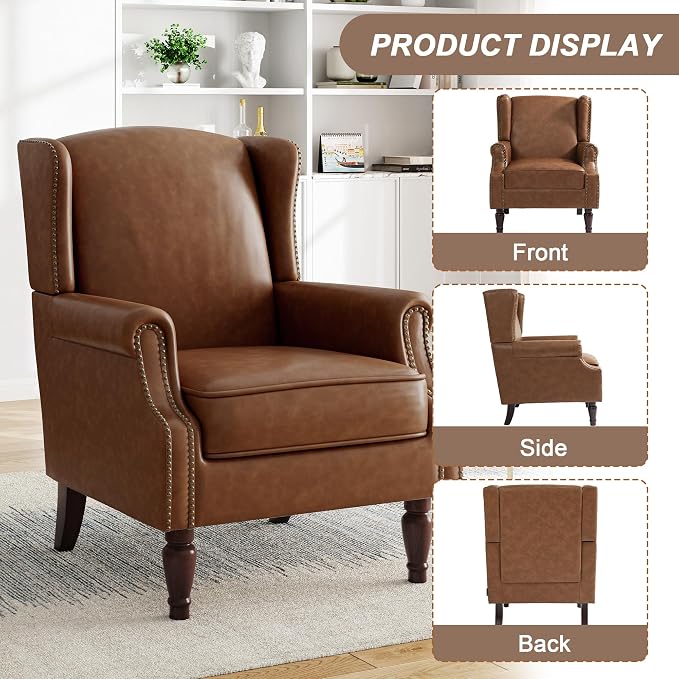 Pia Ricco High Back Floral Accent Chair - Image 3