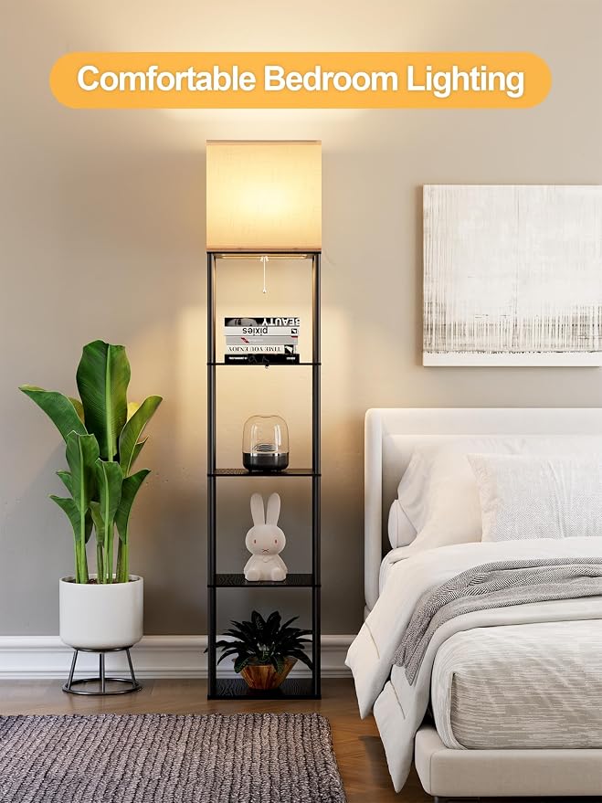 Large Floor Lamp with Shelves, 5-Tier Tall Floor lamp with - Image 7