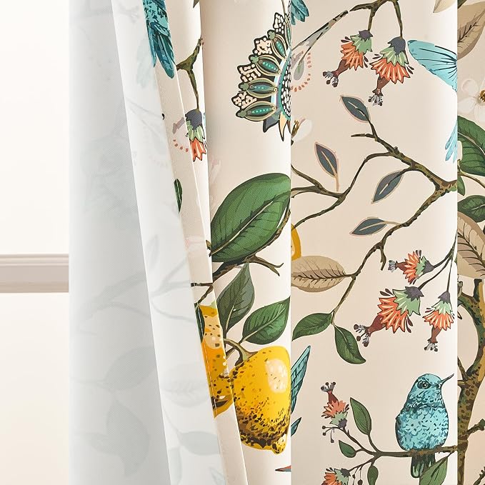 Topfinel Kitchen Curtains 45 Inch Length Beige Vintage Blackout Curtains - Image 6