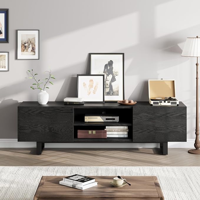 GarveeHome Industrial TV Stand for 80 in, Modern Entertainment Center - Image 7