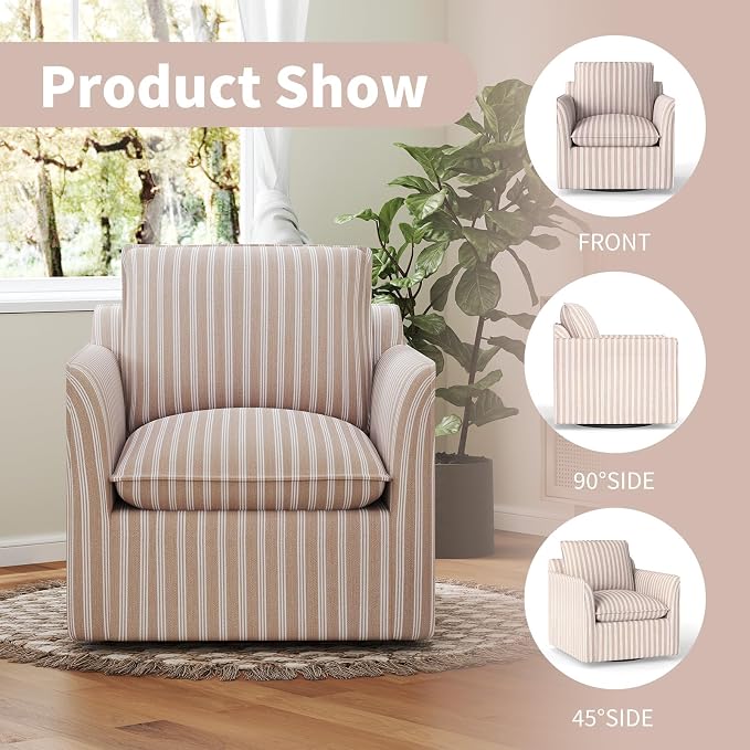 INZOY Swivel Accent Chair Set of 2, Upholstered Square Chair - Image 6
