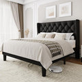 Einhomn Black Queen Size Platform Bed Frame by Einhomn