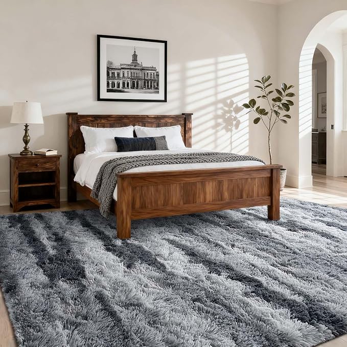 4x6 Ft Shag Rugs for Bedroom Living Room, Tie-Dyed Ultra Soft Fluffy Furry Area - Image 2