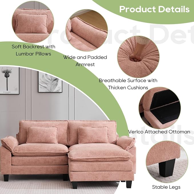 Oprisen 86" Modular Sectional Sofa, Comfy Cloud Couch Sectional Sofa - Image 5