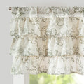 jinchan Ruffled Floral Valance Linen Shabby Chic Small Window Curtain 18 Inch by JINCHAN