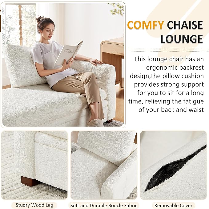 VANOMi 70.47'' Oversized Chaise Lounge Chair Indoor - Image 4