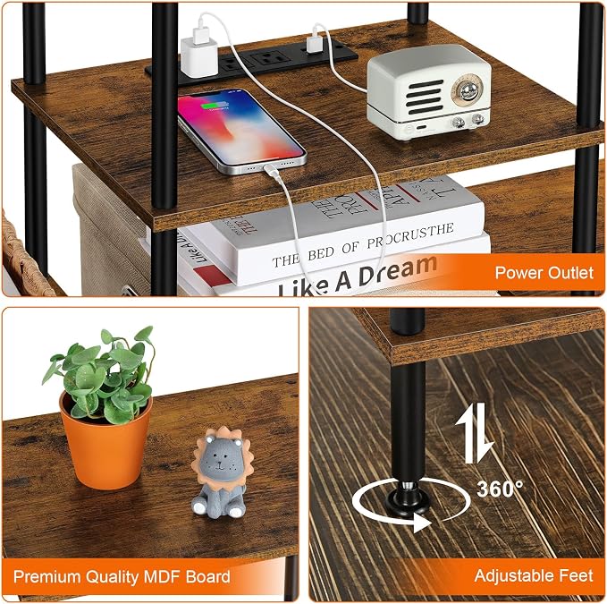 OYEAL Small TV Stand for Bedroom up to 50 inch Farmhouse TV Media Entertainment - Image 3