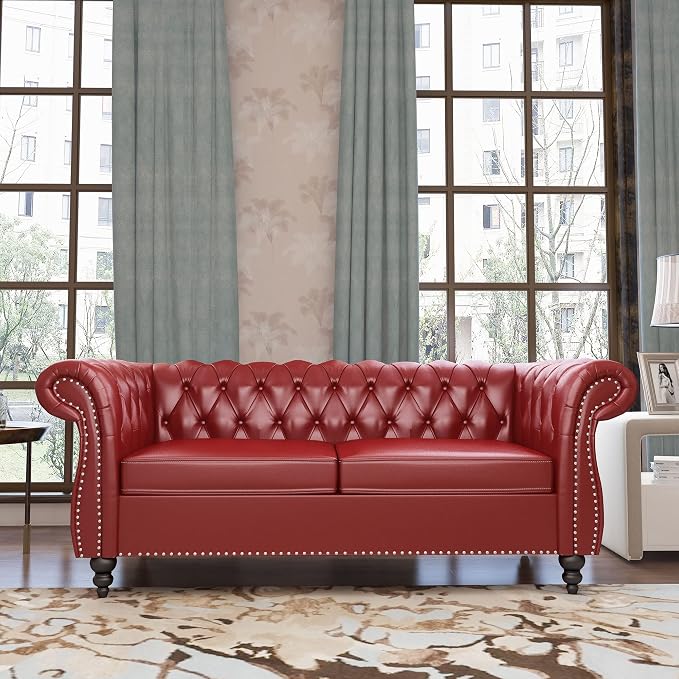 QHITTY 2 Piece Living Room Set, Sectional Chesterfield Sofa Chair Contemporary - Image 7