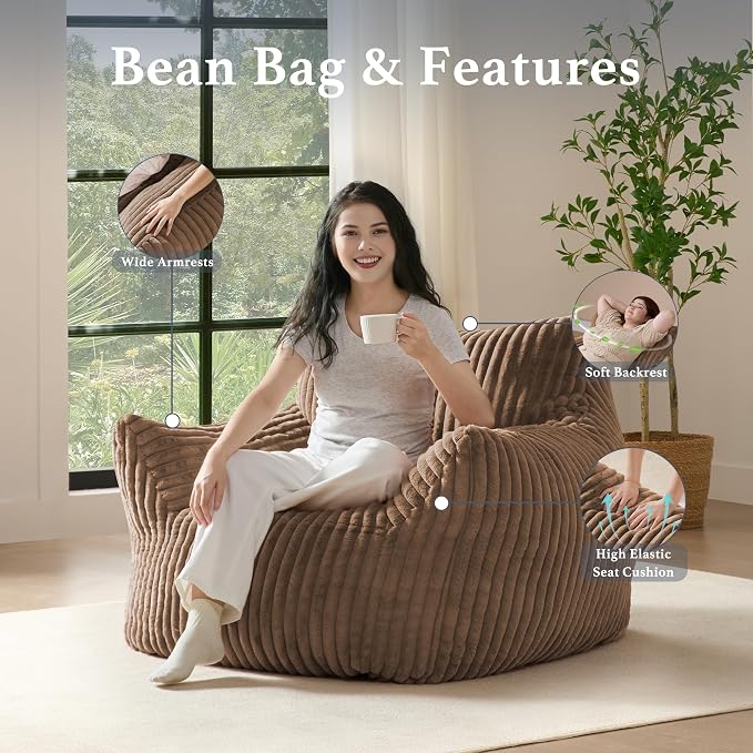 Giant Plush Bean Bag Chair for Adults - Image 4