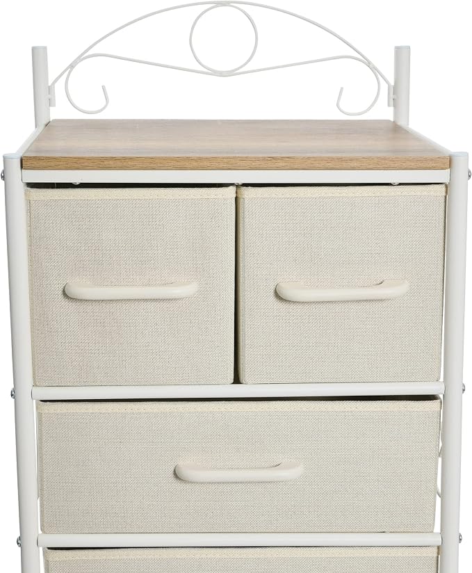 Household Essentials Coastal Oak and Iron 8-Drawer Dresser Tower - Image 6