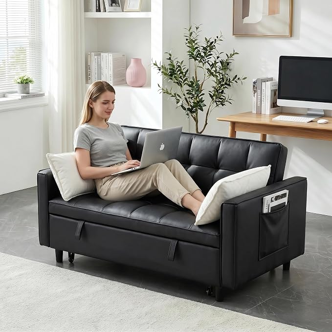 3 in 1 Convertible Sofa Bed, Loveseat Sleeper Sofa - Image 7
