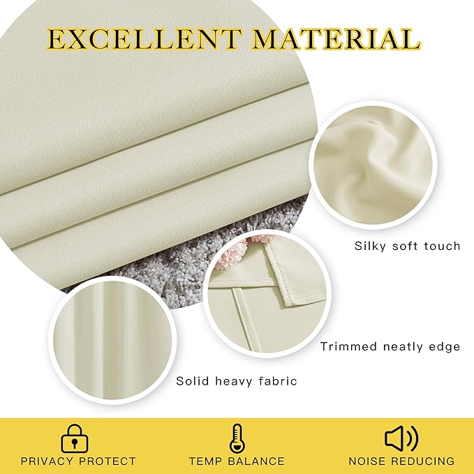NICETOWN Room Darkening Window Curtains 90 inch Length, Thermal Insulated - Image 4