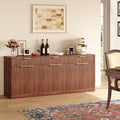 Evermagin 67" Fluted Walnut Sideboard Buffet Cabinet by Evermagin
