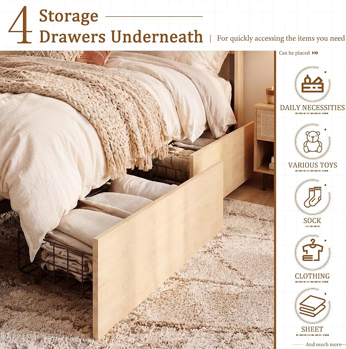 Brafab Natural Rattan Full Size Bed Frame - Image 5