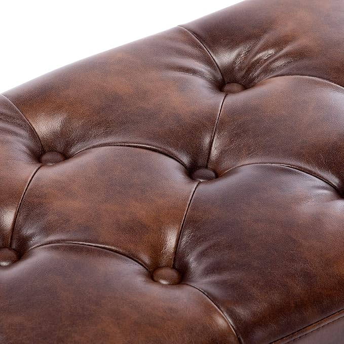 DUHOME Button-Tufted Ottoman Bench, Upholstered Bedroom Benches Footrest Stool - Image 7
