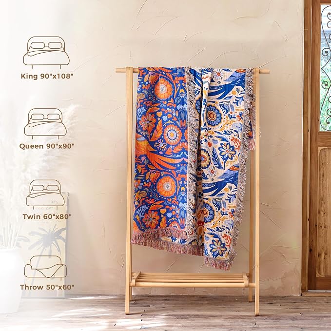 LUTBM Boho Throw Blanket for Bed Cotton Summer Blankets Twin Size for Bedroom - Image 6