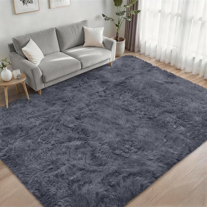 Fluffy 5x7 Area Rugs for Living Room Bedroom: Ultra Soft Shag Rug Non-Slip - Image 2