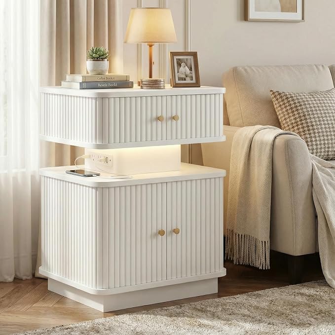 Night Stand Set 2, LED Nightstand, Bedroom Night Stand - Image 5