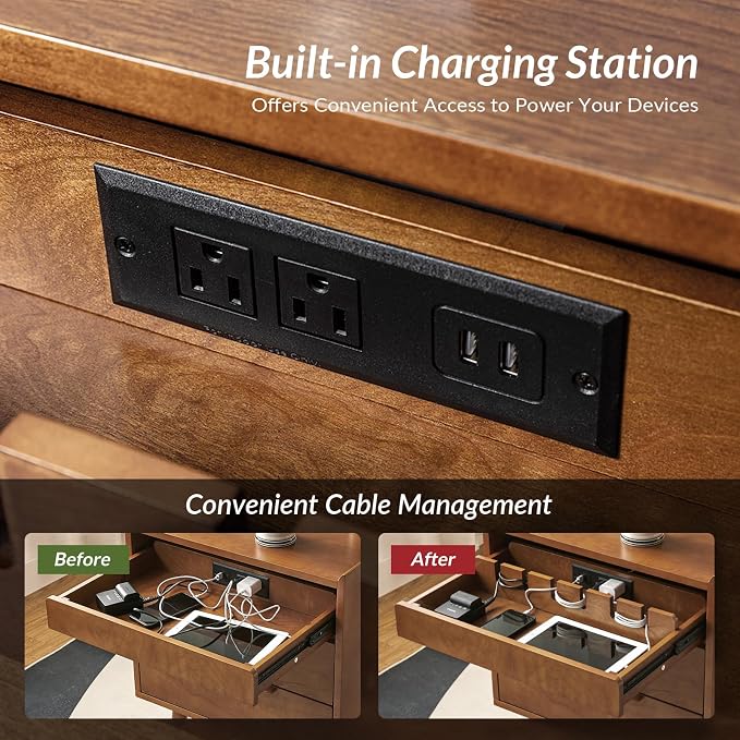 HULALA HOME 2 Drawer End Table - Image 4