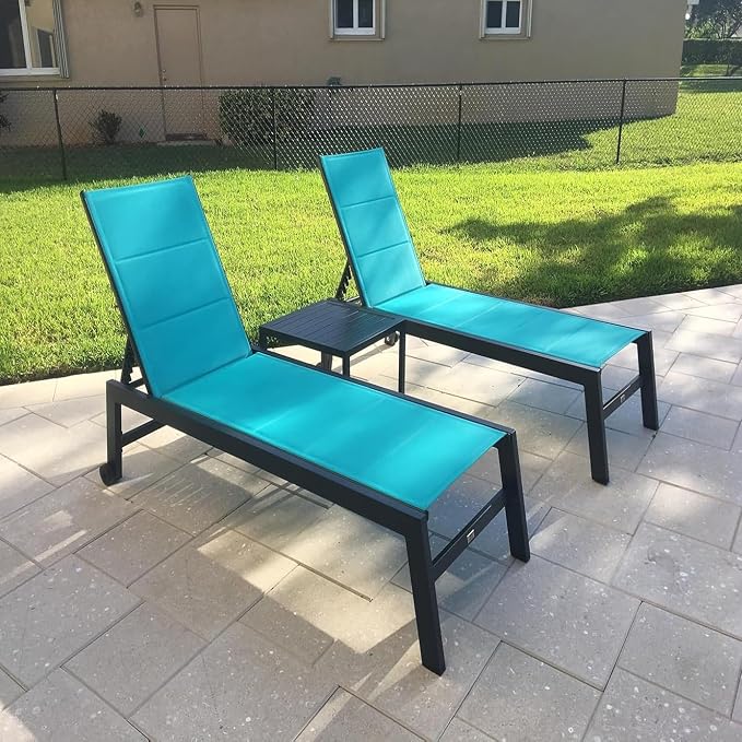 PURPLE LEAF Outdoor Chaise Lounge Set of 2 Aluminum Patio Lounge Chair - Image 3