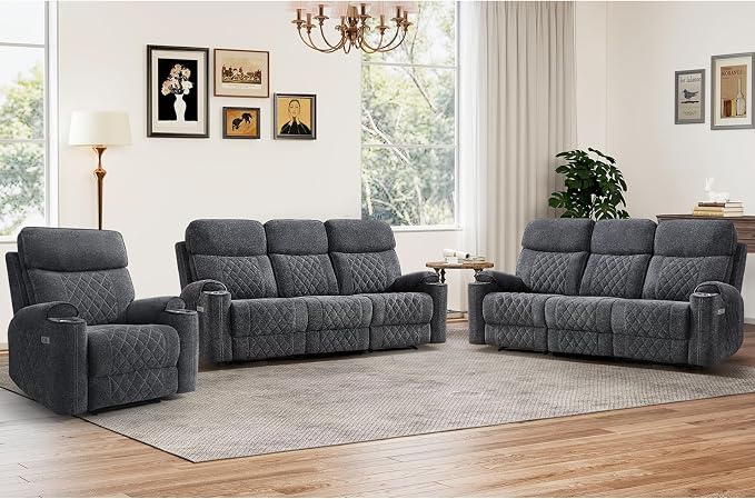 HAOMARKETS 3-Piece Power Recliner Sofa Set by HAOMARKETS