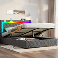 Modern Multi-Color LED Light Full Bed Frame by BIOEVER