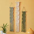M MANUAL 3 Pcs Macrame Leaf Wall Hanging Bohemian Wall Decor Feathers Wall Art by Unknown