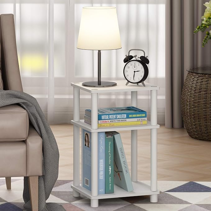 Furinno JUST Side Table, 3-Tier End Table, Open Shelves Night Stand, Bedside - Image 2