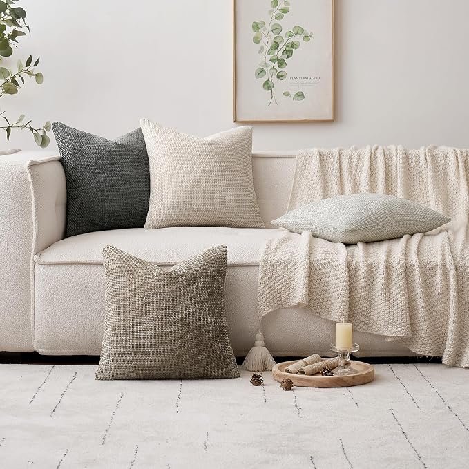 MIULEE Pack of 2 Couch Throw Pillow Covers 18x18 Inch Dark Gray Modern Boho - Image 2