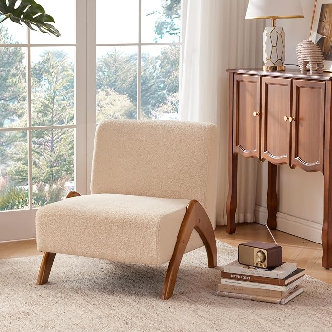 Oversized Accent Chair, upholstered armless mid Century Modern Living Room Chair - Image 6