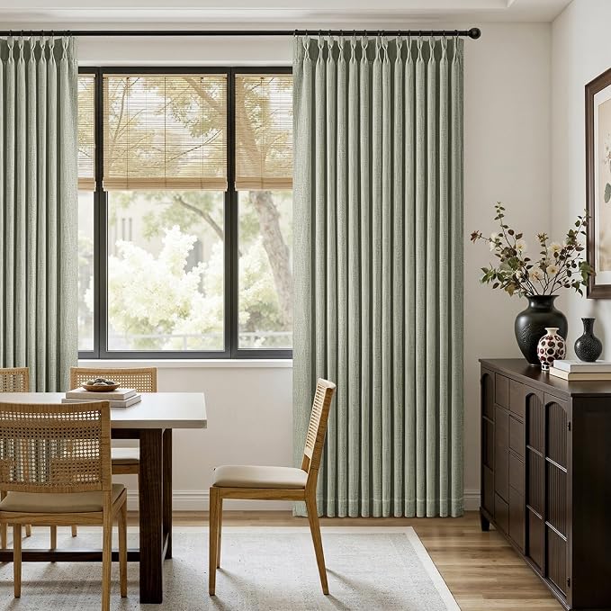 MIULEE Pinch Pleated Thick Linen Curtains 90 Inches Long 2 Panels - Image 5