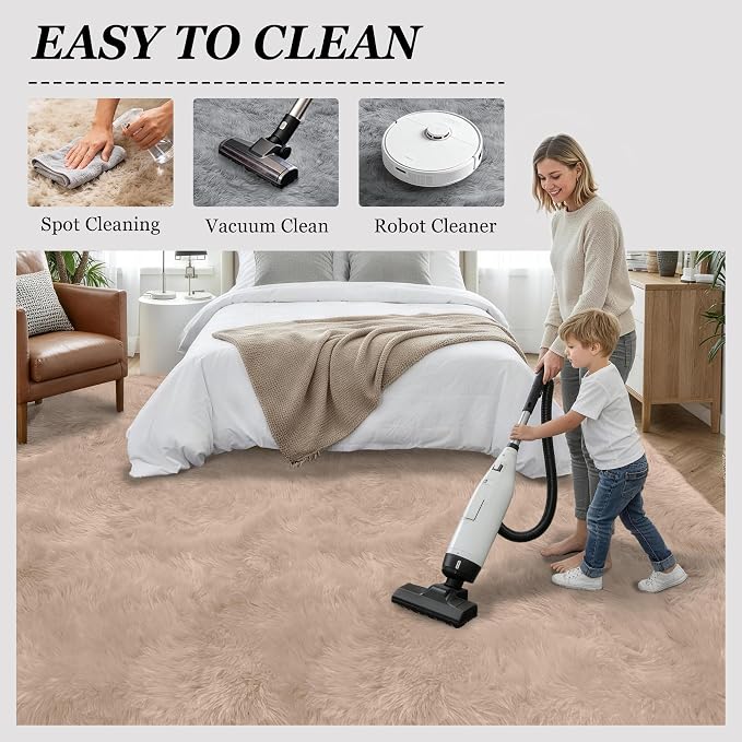 8x10 Area Rugs for Living Room Bedroom: Ultra Soft Fluffy Shag Rug Upgrade - Image 8