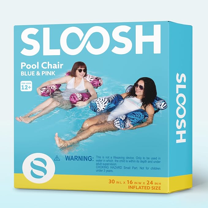SLOOSH Inflatable Pool Floats Adult, 2 Packs Floating Lounge Chairs, Blow up - Image 9