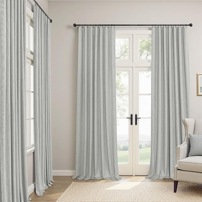 Gray Room Darkening Curtains 96 Inches Long - Image 2