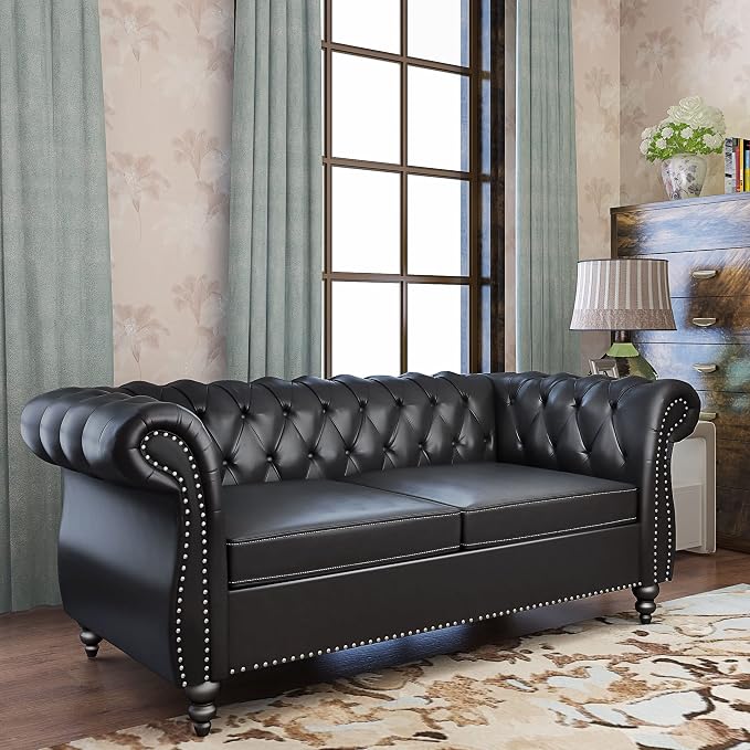 QHITTY 2 Piece Living Room Set, Sectional Chesterfield Sofa Chair Contemporary - Image 8
