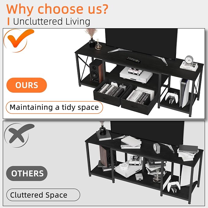 GYIIYUO TV Stand with Fabric Drawer - Image 3
