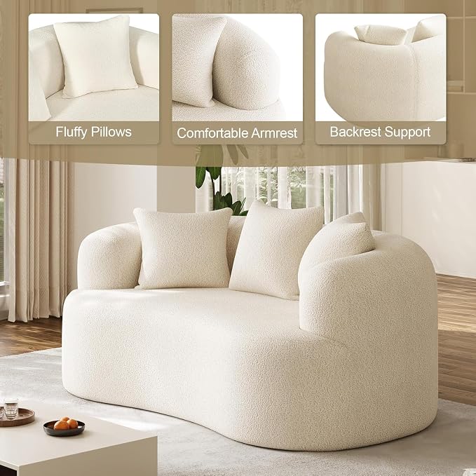 DAMAIFROM 68.5" Loveseat Sofa for Living Room, Modern Luxury Plush Chenille - Image 8