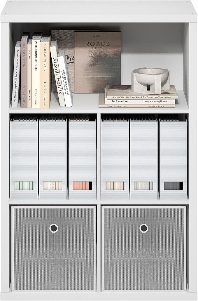 Furinno Cubicle Book Shelf, 5-Cube Bookshelf, Extra Thick Frame Cube Storage - Image 7