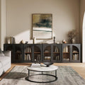 BELLEZE 2 Tier Bookshelf with Arched Glass Door by BELLEZE