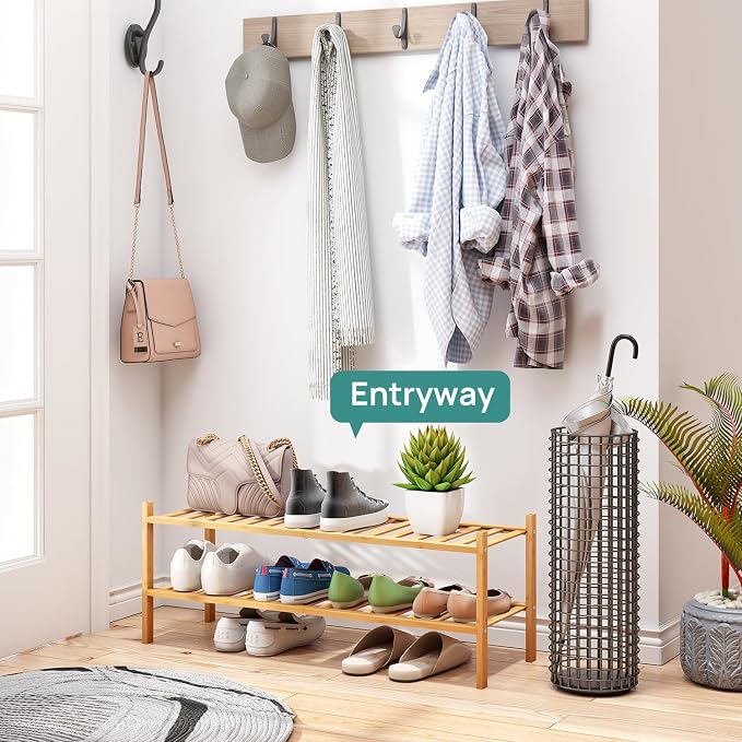 viewcare 2-Tier Long Shoe Rack for Entryway, Long 33IN | Beautiful | Functional - Image 2