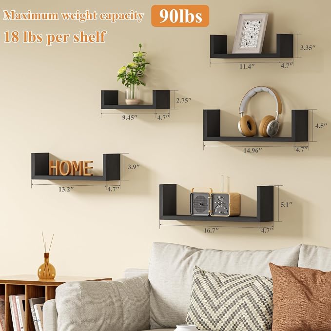 SRIWATANA Floating Shelves for Wall, Wall Shelves for Bathroom, Living Room - Image 6