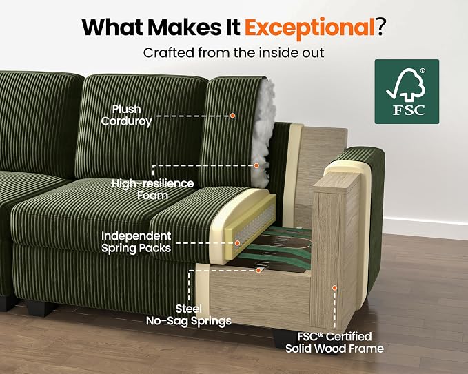 CHIC HOUSE Modular Sectional Sofa - Image 7