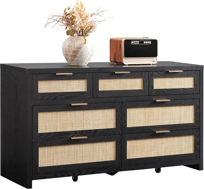 SICOTAS 7 Drawer Dresser for Bedroom, Large Chest of Drawers for Bedroom by SICOTAS