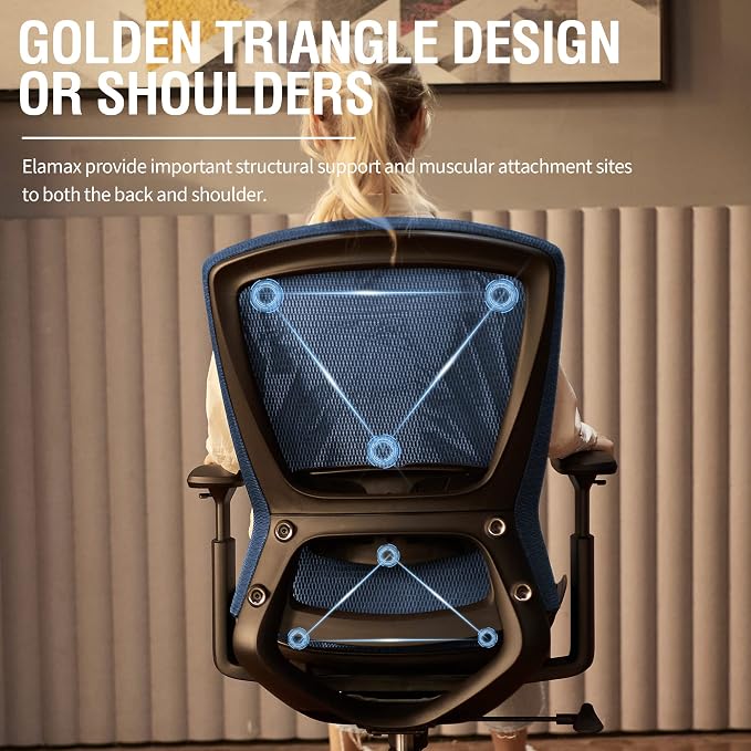 ELABEST Mesh Office Chair, Ergonomic Computer Desk Chair, Sturdy Task Chair- - Image 4