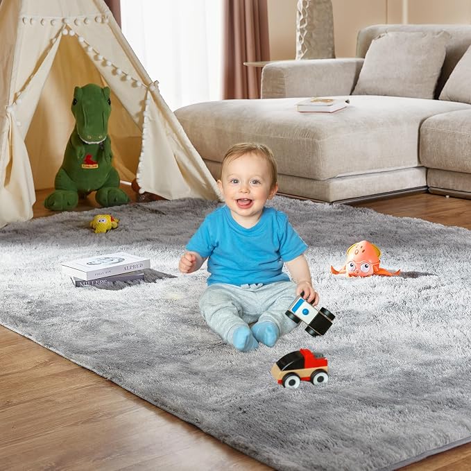 Large Area Rugs for Living Room, Fluffy Shag Fuzzy Plush Soft Bedroom Area Rugs - Image 3