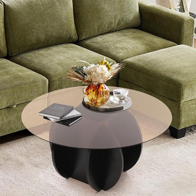 Round Glass Coffee Table for Living Room - Image 4