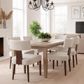 HNY Set of 6 Mid Century Modern Dining Chairs, Farmhouse Velvet Upholstered by HNY