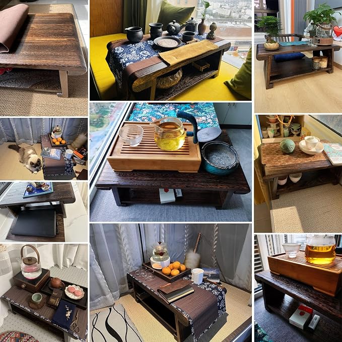 Japanese Floor Table Foldable Solid Wood Coffee Table Low Kotatsu Table - Image 3
