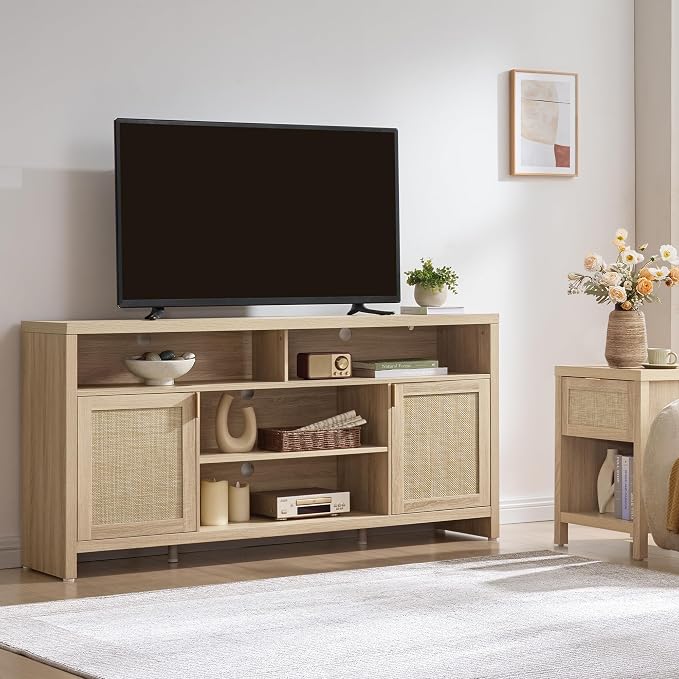 SICOTAS 63" Rattan TV Stand for TVs up to 65" - Image 6